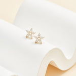 14K Solid Gold Pear Cut Lab Diamond Threadless Cartilage Flat Back Earring