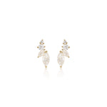 14K Solid Gold Lab Diamond Stud Threadless HelixFlat Back Earring