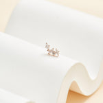 14K Rose Gold Lab Diamond Cartilage Earring: Solid Gold Threadless Flat Back Studs