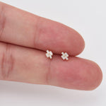 20G 18G 16G Baguette Lab Diamond Push Pin Labret Studs 14K Solid Gold