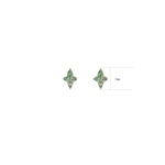 14K Solid Gold  Moss Agate Cartilage Flat Back Earrings