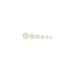 14K Solid Gold Lab Diamond Bezel Threadless Cartilage Flat Back Stud Earring