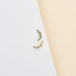 14K Solid Gold Moss Agate Cartilage Stud Threadless Flat Back Push Pin Earring
