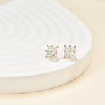 14K Solid Gold Moissanite Flat Back Earring