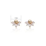 14K Solid Gold Fan Lab Diamond Flat Back Earring