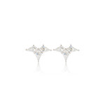 14K Solid Gold Kite Moissanite Cartilage Flat Back Stud Earring