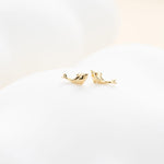 14K Solid Gold Dolphin Threadless Push Pin Labret Stud