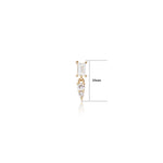 14K Solid Gold Baguette Lab Diamond Dangle Stud Earring 20G/18G/16G