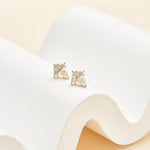 14K Solid Gold Pear Shaped Lab Diamond Threadless Flat Back Earring