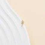 14K Solid Gold Lab Diamond Spider Web Flat Back Stud Earring