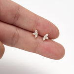 14K Solid Gold Pear Shaped Lab Diamond Lotus Cartilage Flat Back Earring