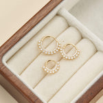 14K Solid Gold Lab Diamond Daith Clicker Hoop Earring Hinged Seamless Septum Ring