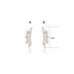 14K Solid Gold Lab Diamond Climber Earring: Threadless Flat Back Studs