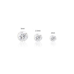 14K Solid Gold Invisible Set Lab Diamond Flat Back Earring :Threadless Labret
