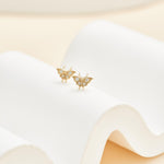 14K Solid Gold Lab Diamond Butterfly Cartilage Stud Earring