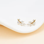 14K Solid Gold Lab Diamond Dendrite Cartilage Stud Earring