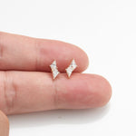 14K Solid Gold Kite Cut Moissanite Cartilage Flat Back Stud Earring