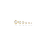 14K Solid Gold Lab Diamond Bezel Threadless Cartilage Flat Back Stud Earring
