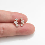 20G 18G 16G Lab-Grown Diamond Threadless Flat Back Helix Studs In 14K Solid Gold