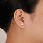 14K Solid Gold Moissanite Flat Back Earring