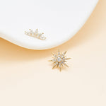 14K Solid Gold Push Pin Labret Stud, Lab Diamond Cartilage Stud