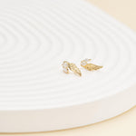 14K Solid Gold Lab Diamond Angel Wings Flat Back Cartilage Stud Earring
