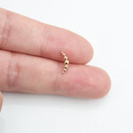 14K Solid Gold Bubble Curved Threadless Cartilage Flat Back Stud Earring
