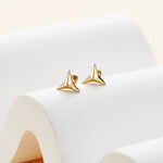 14K Solid Gold Triangle Threadless Flat Back Earrings: Cartilage, Helix, Conch Piercing