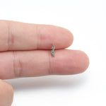 14K Solid Gold Marquise Moss Agate Cartilage Earring Threadless Flat Back Stud