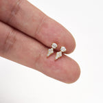 14K Solid Gold Lab Diamond Cartilage Flat Back Earring: Threadless Push Pin Stud