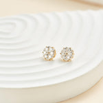 14K Solid Gold Triangle Moissanite Cartilage Flat Back Stud Earring