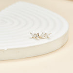 14K Solid Gold Kite Cut Moissanite Cartilage Flat Back Stud Earring