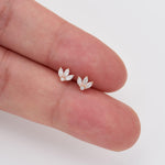 14K Rose Gold Lab Diamond Lotus Cartilage Stud Earring