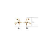 14K Solid Gold Star Cartilage Push Pin Flat Back Stud Earring