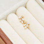 14K Solid Gold Lab Diamond Dendrite Cartilage Stud Earring