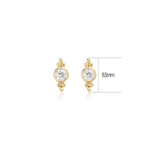 14K Solid Gold Lab Diamond Threadless Conch Flat Back Stud Earring