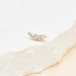 14K Solid Gold Lab Diamond Climber Earring: Threadless Flat Back Studs
