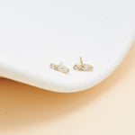 14K Solid Gold Lab Diamond Push Pin Labret stud 20G 18G 16G