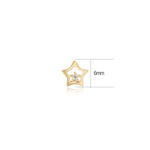 14K Solid Gold Lab Diamond Star Cartilage Flat Back Earring