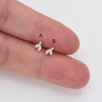 Small 14K Solid Gold Lab Diamond Threadless Push Pin Labret stud