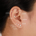 14K Solid Gold Lab Diamond Push Pin Labret Stud, Threadless Flat Back Earring