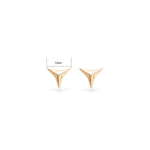 14K Solid Gold Triangle Threadless Flat Back Earrings: Cartilage, Helix, Conch Piercing