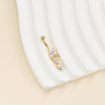 14K Solid Gold Heart Lab Diamond Dangle Belly Button Ring 14G