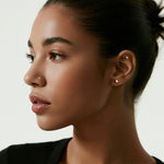 14K Solid Gold Invisible Set Lab Diamond Flat Back Earring :Threadless Labret