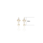 14K Solid Gold Baguette Lab Diamond Threadless Cartilage Stud Earring