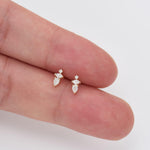 14K Solid Gold Lab Diamond Threadless Flat Back Cartilage Stud Earring
