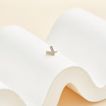 14K Solid Gold V-Shaped Lab Diamond Flat Back Earring
