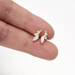 14K Solid Gold Lab Diamond Stud Threadless HelixFlat Back Earring