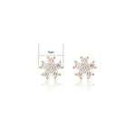 14K Solid Gold L-Shaped Flower Nose Stud