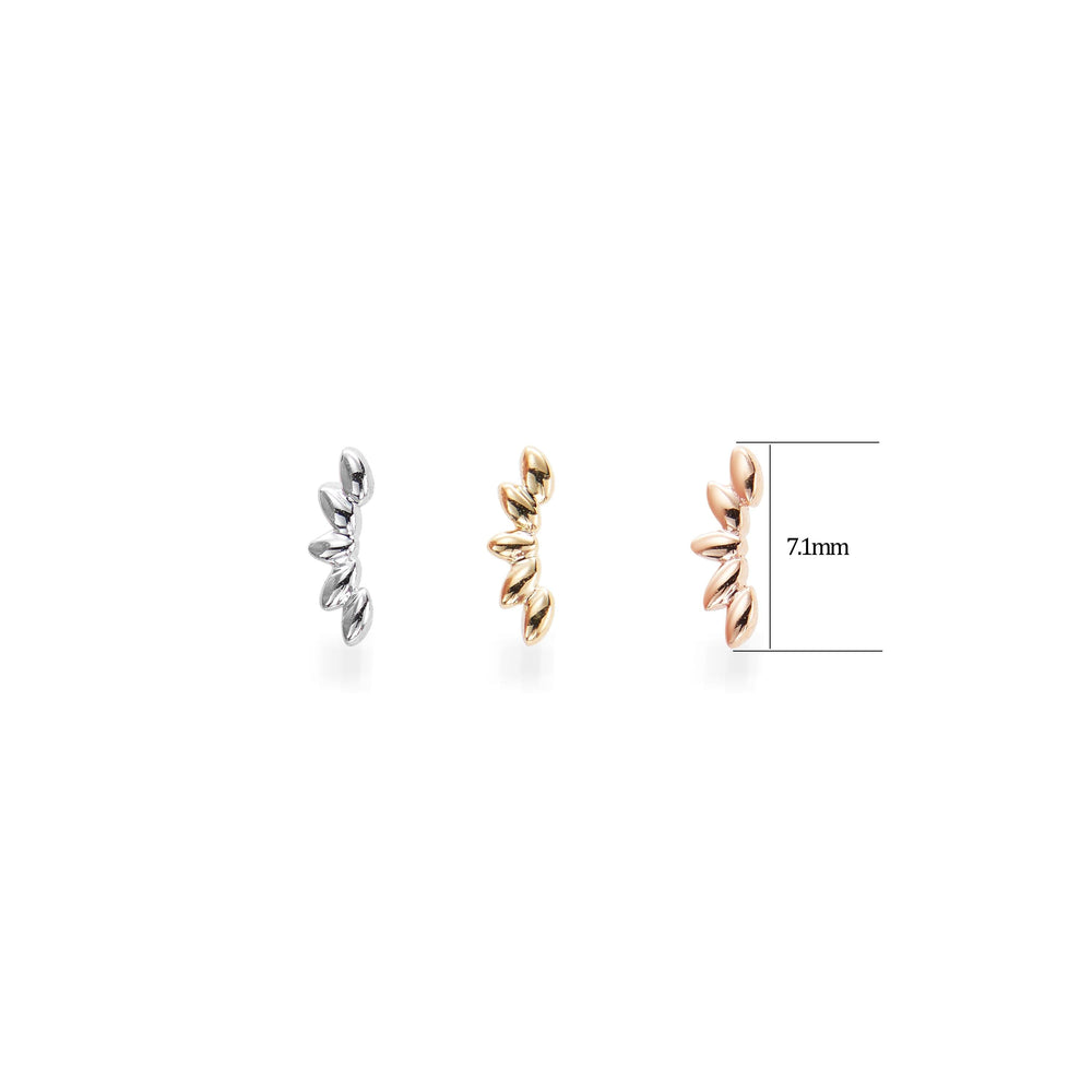 back view of 14K solid gold labret stud push pin design 20g nickel-free